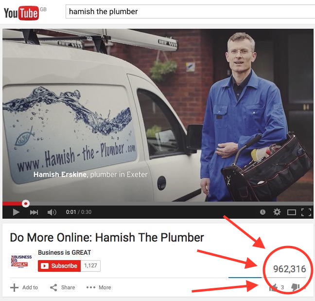 Hamish the Plumber, Hamish Erskine, plumbers in exeter, do more online, business is great, videos